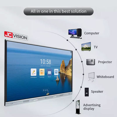 JCVISION اللوحة المسطحة التفاعلية 86 بوصة الشاشة التفاعلية الذكية للمؤتمر المدرسي