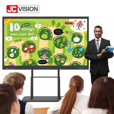 لوحة تعليمية ذكية فائقة الدقة 4K من JCVISION مقاس 55 - 110 بوصة، 4 + 64 جيجابايت، بنظام Android 11.0