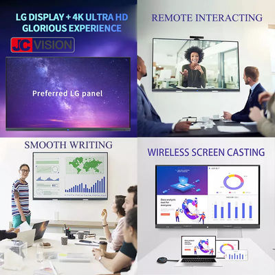 سبورة بيضاء تفاعلية ذكية مقاس 55 - 100 بوصة بدقة 4K UHD بإضاءة خلفية DLED للتدريس المدرسي