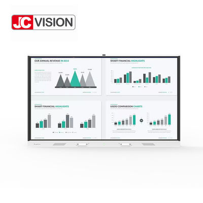 شاشة LCD بيضاء من JCVISION، لوحة BOE، إضاءة خلفية DLED، لوحة رئيسية بنظام Android للتدريس في الفصول الدراسية