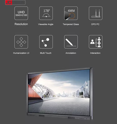 JCVISION شاشة LCD لوحة لمسة تعليمية Android 11.0 Smart Whiteboard