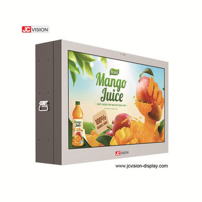 شاشة عرض LCD مثبتة على الحائط مقاومة للماء في الهواء الطلق مقاس 65 بوصة من JCVISION