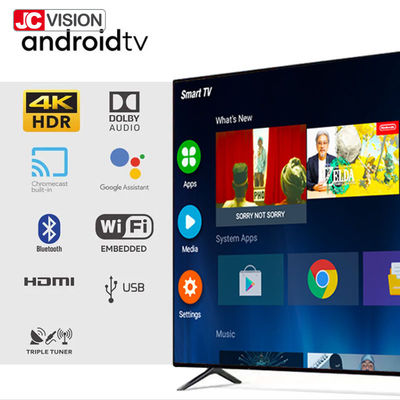 شاشات لافتات رقمية داخلية تلفزيون ذكي مقاس 65 بوصة من JCVISION مع نظام تشغيل متعدد اللغات
