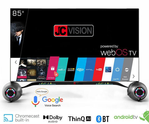 شاشات لافتات رقمية داخلية 85 بوصة تلفزيون ذكي 4K مع نظام Android 11 وزاوية رؤية 178x178