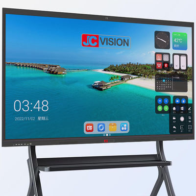 JCVISION شاشة تفاعلية ذكية مقاس 85 و 86 بوصة، حل الكل في واحد، تعمل باللمس بالأشعة تحت الحمراء