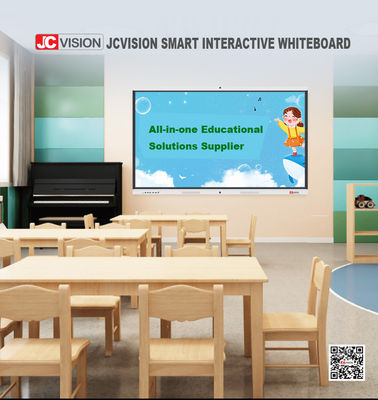 JCVISION شاشة تفاعلية ذكية مقاس 85 و 86 بوصة، حل الكل في واحد، تعمل باللمس بالأشعة تحت الحمراء