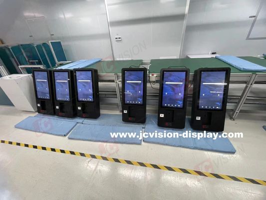JCVISION 24 بوصة خدمة ذاتية الدفع كيوسك الشاشة اللمسية الزاوية البصرية 178 ° / 178 ° مناسبة لبيئة 0C  50C
