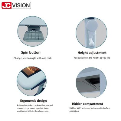 JCVISION أندرويد 32" شاشة LCD 20 نقطة شاشة لمس مائدة لمس تعليمية مع ارتفاع قابل للتعديل
