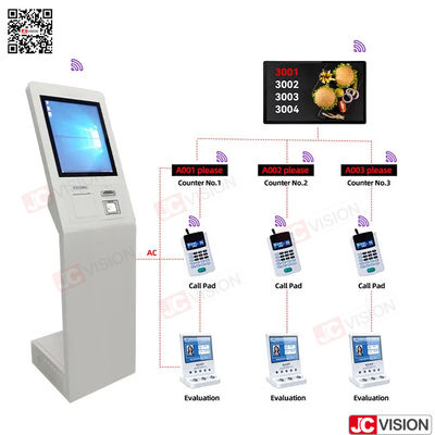JCVISION نظام إدارة طوابير مستشفى البهو البنكية آلة تذاكر جهاز تشغيل شاشة طابور رقم آلة نظام طابور