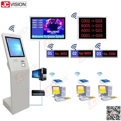 JCVISION نظام إدارة طوابير مستشفى البهو البنكية آلة تذاكر جهاز تشغيل شاشة طابور رقم آلة نظام طابور