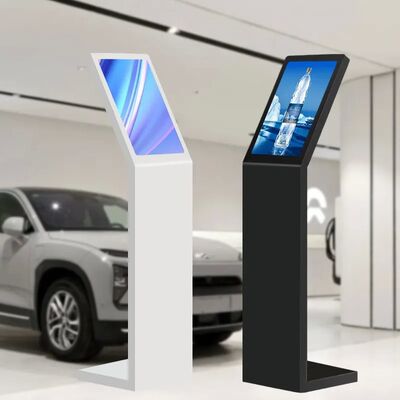 18.5 21.5 بوصة كشك معلومات تفاعلي رقمي للخدمة الذاتية شاشة عمودية من النوع L كشك بشاشة تعمل باللمس أبيض