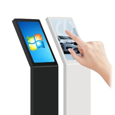 18.5 21.5 بوصة كشك معلومات تفاعلي رقمي للخدمة الذاتية شاشة عمودية من النوع L كشك بشاشة تعمل باللمس أبيض