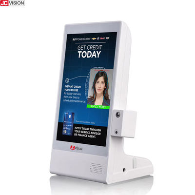 لافتات رقمية على الطاولة بشاشة لمس LCD تعمل بالواي فاي مع كشف درجة الحرارة