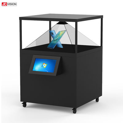 360 درجة شاشة LCD شفافة عرض 3D عرض هولوغرافي هرم 80x80CM