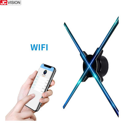 JCVISION 3D شاشة هولوغرافية 65 سم مروحة واي فاي 3D هولوغرام AD مروحة LED