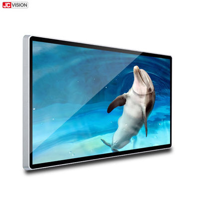 شاشات لافتات رقمية داخلية مقاس 32 بوصة مثبتة على الحائط من JCVISION، مشغل إعلانات LCD
