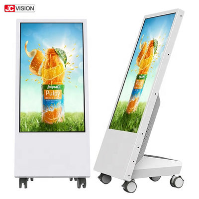 لافتة رقمية LCD متحركة مقاس 32 بوصة بدقة 1920 × 1080 و350 شمعة/متر مربع مع عجلات