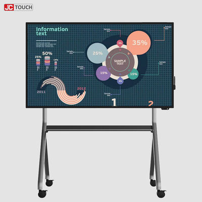 سبورة بيضاء تفاعلية LCD متعددة الأحجام من JCVISION، سعة 128 جيجابايت SSD، ذاكرة وصول عشوائي 4 جيجابايت DDR4، مع بكرات، معالج I5