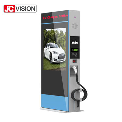 JCVISION شاشة LCD الإعلانية ملصق الإشارات الرقمية لمحطة شحن السيارات