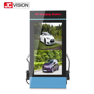 JCVISION شاشة LCD الإعلانية ملصق الإشارات الرقمية لمحطة شحن السيارات