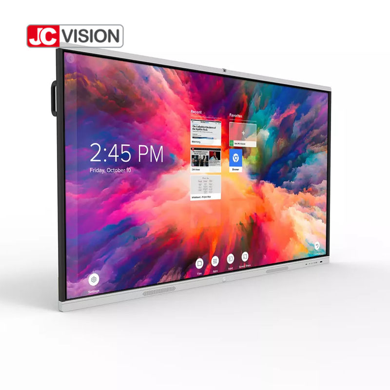شاشة لمس ذكية للمؤتمرات الفضية شاشة LCD / LED تعمل بنظام Android 11.0 تعمل بالأشعة تحت الحمراء بـ 20 نقطة لمس