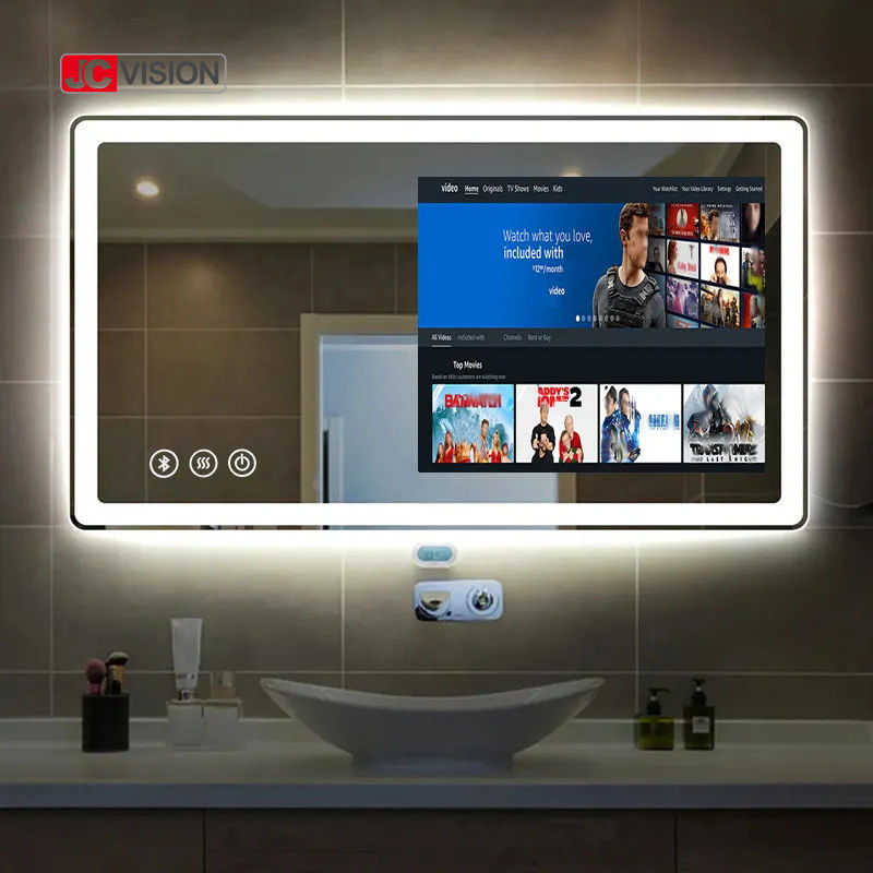 تلفزيون مرآة بشاشة لمس منزلية من JCVISION، يعمل بنظام Android، بتقنية LED، ذكي، لمرآة الحمام، IP65