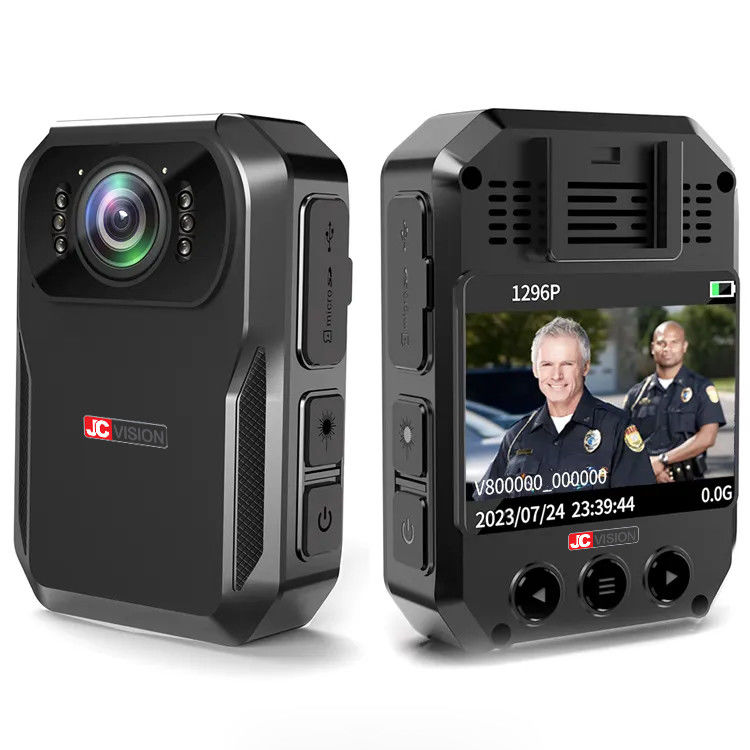 JCVISION HD 1296P كاميرا رؤية ليلية محمولة للجسم كاميرا تسجيل فيديو WiFi