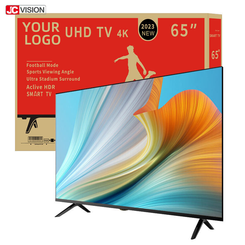 تلفزيون بشاشة مسطحة كاملة بتقنية LED LCD من JCVISION مقاس 55 بوصة ذكي 4K بنظام تشغيل أندرويد وواي فاي