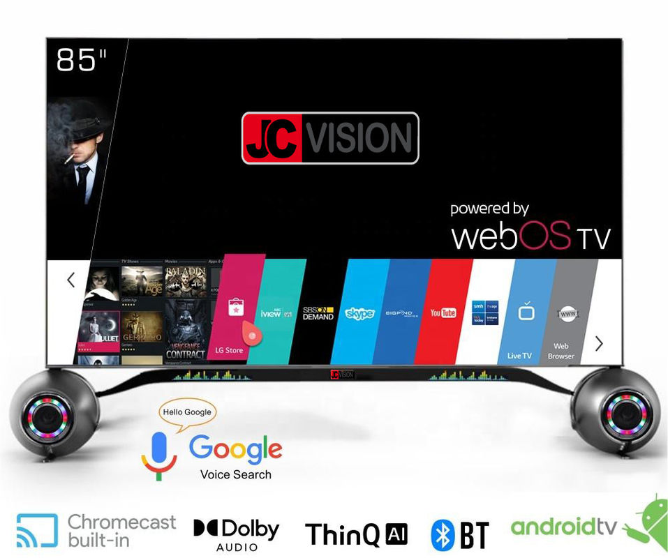 شاشات لافتات رقمية داخلية 85 بوصة تلفزيون ذكي 4K مع نظام Android 11 وزاوية رؤية 178x178